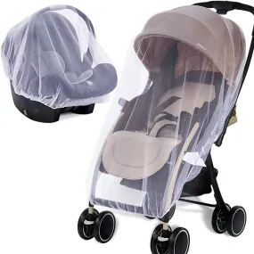 Classic Mosquito Net for Baby Stroller, Bassinets,Carriers, Pram,Carseats,Cradles for Baby Polyester - White