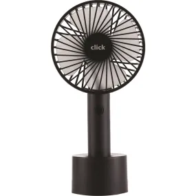 Click 10cm Rechargeable Handheld Fan / Ideal for Camping & Outdoors