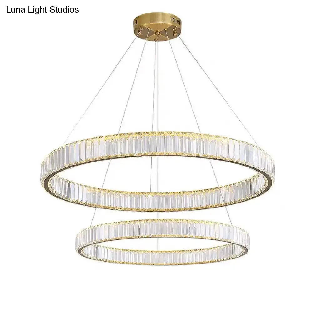 Contemporary LED Crystal Chandelier Pendant Light for Living Room