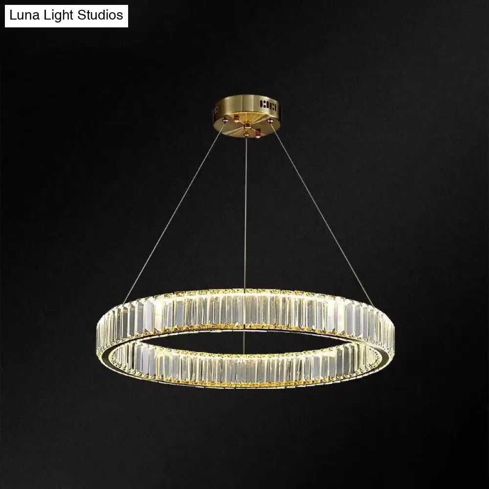 Contemporary LED Crystal Chandelier Pendant Light for Living Room