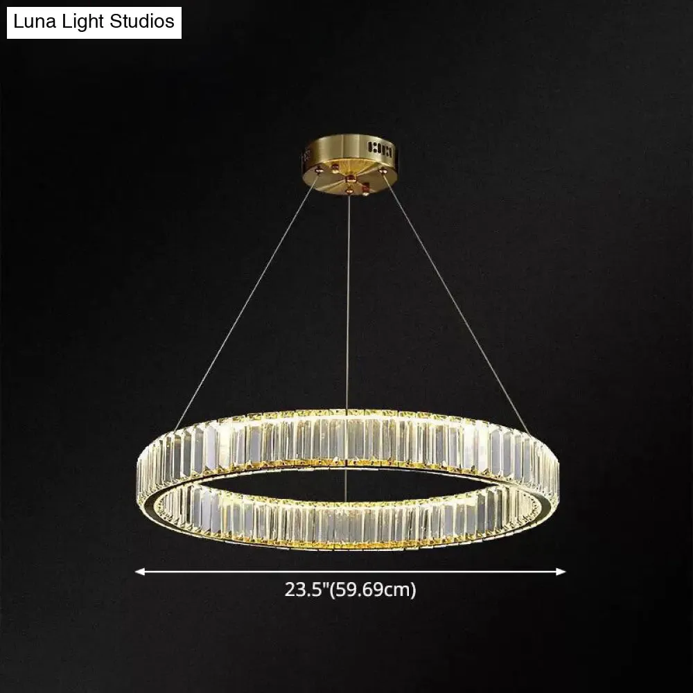 Contemporary LED Crystal Chandelier Pendant Light for Living Room