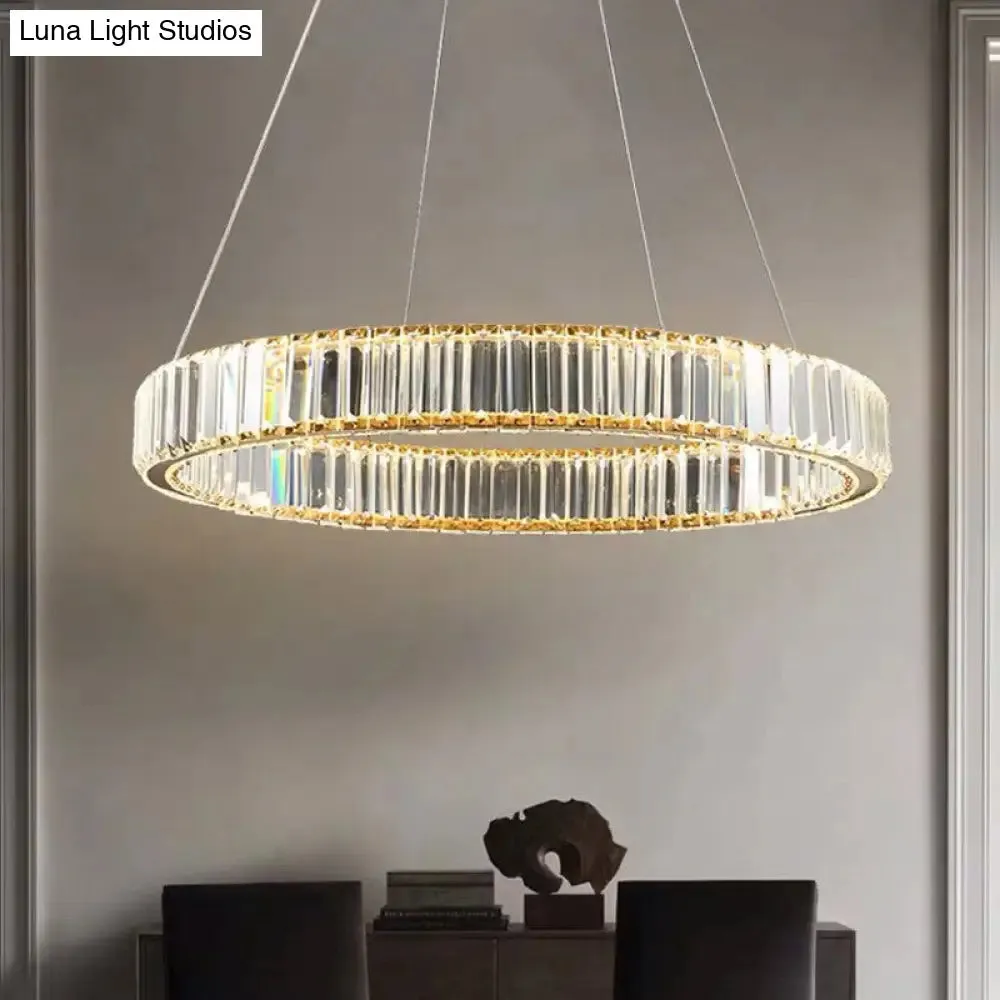 Contemporary LED Crystal Chandelier Pendant Light for Living Room