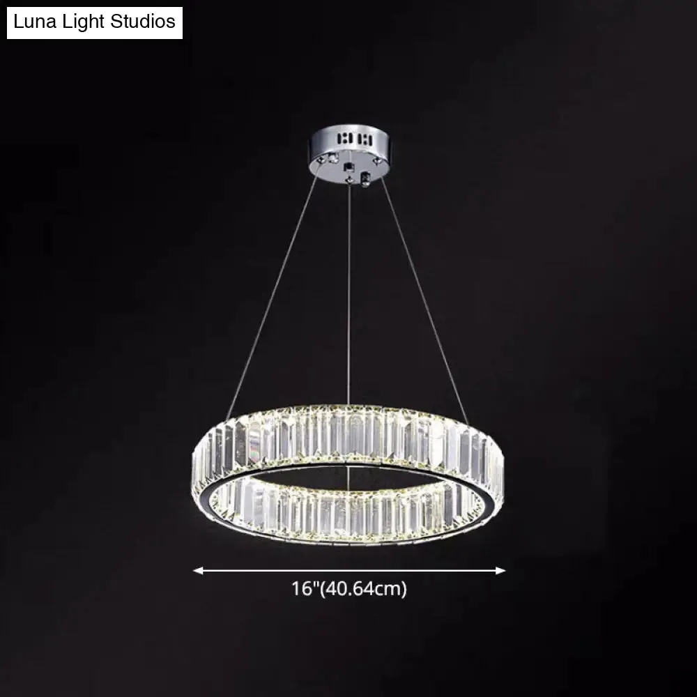 Contemporary LED Crystal Chandelier Pendant Light for Living Room