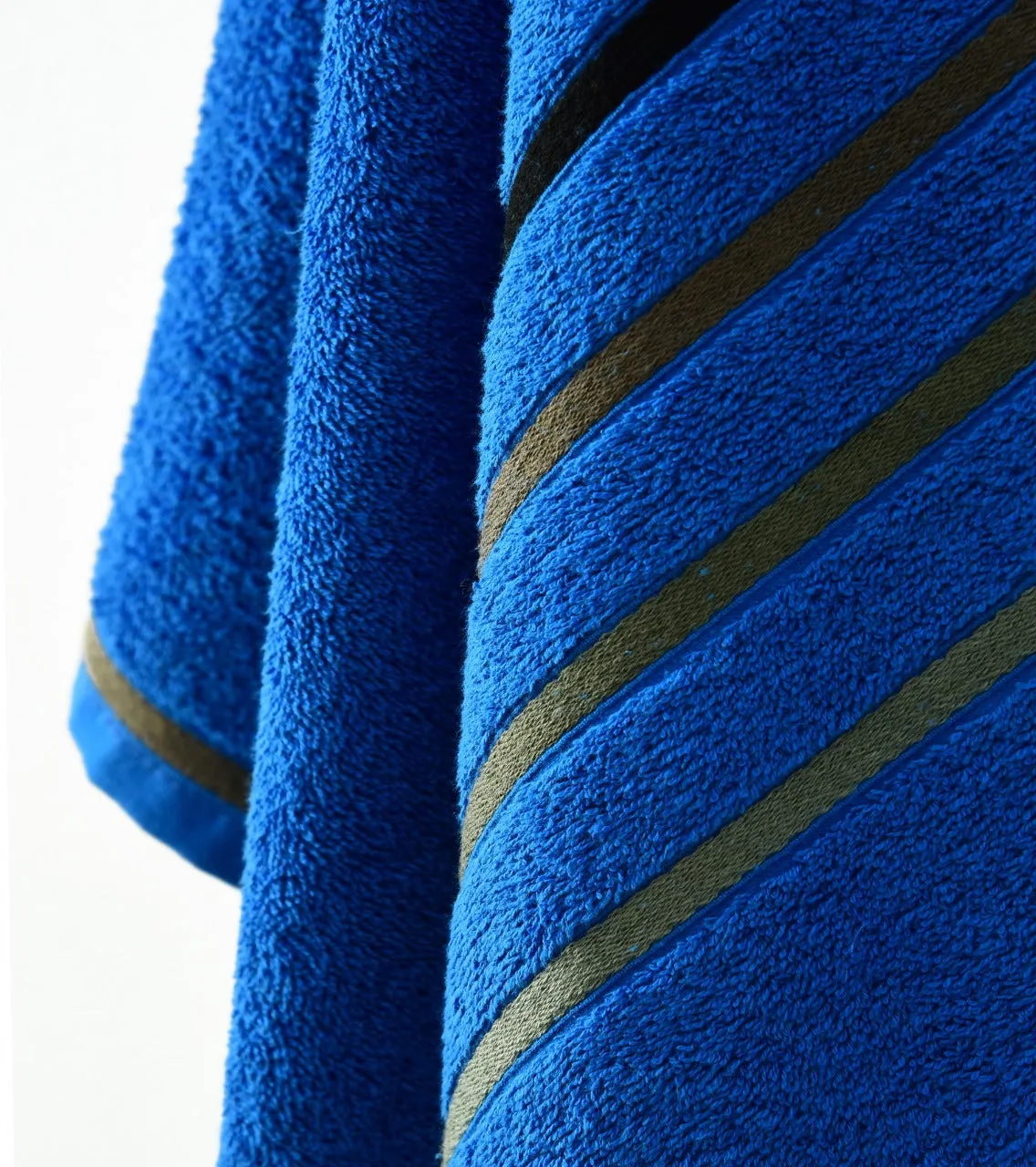 Cotton Towel With Jacquard Stripe(1894) - Royal Blue