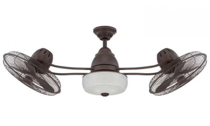 Craftmade BW248AG6 - 48 Inch Dual Head Ceiling Fan w/Blades & Light Kit Aged Bronze Textured