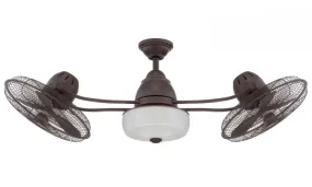 Craftmade BW248AG6 - 48 Inch Dual Head Ceiling Fan w/Blades & Light Kit Aged Bronze Textured