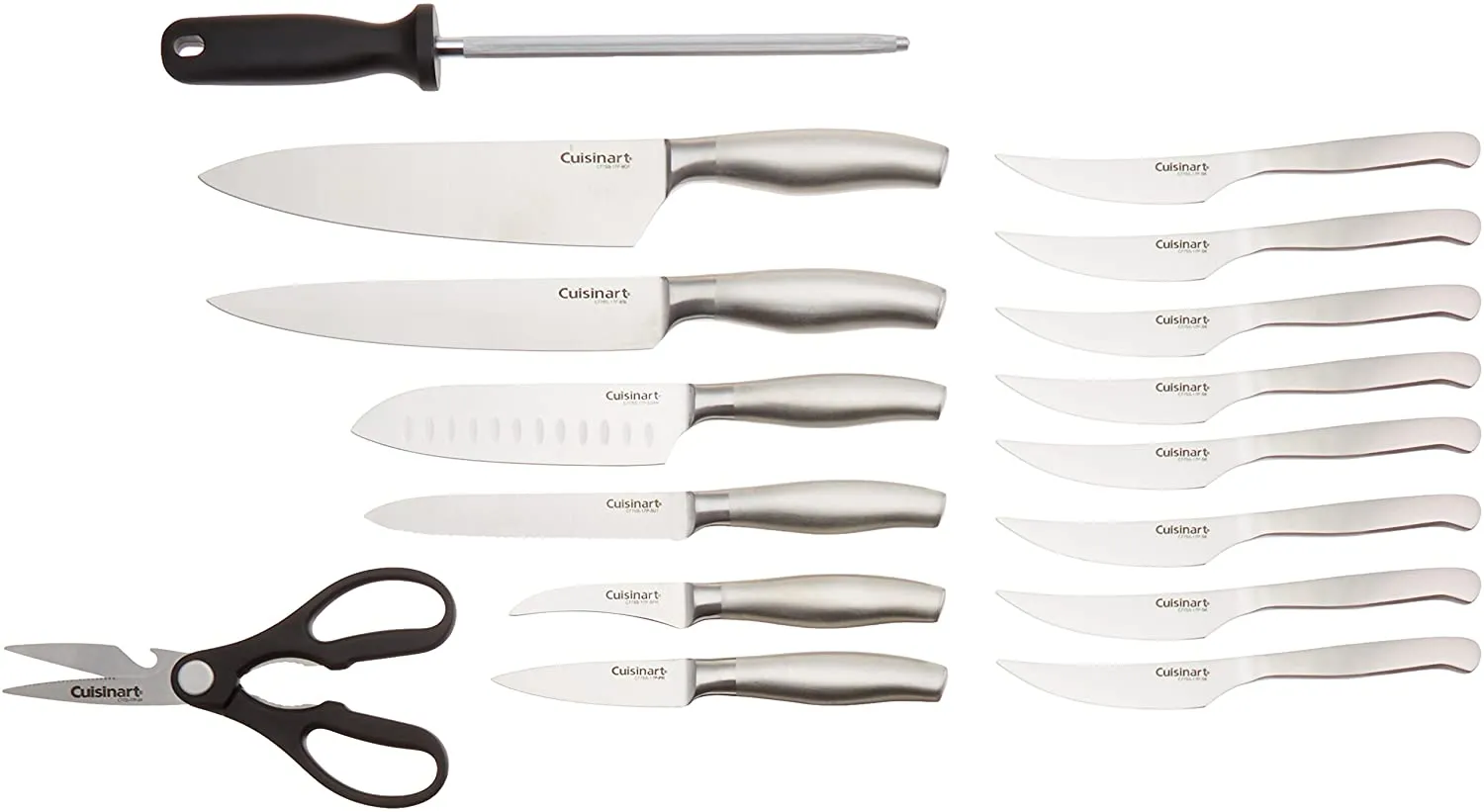 Cuisinart 17 Piece Artiste Collection Cutlery Knife Block Set Silver