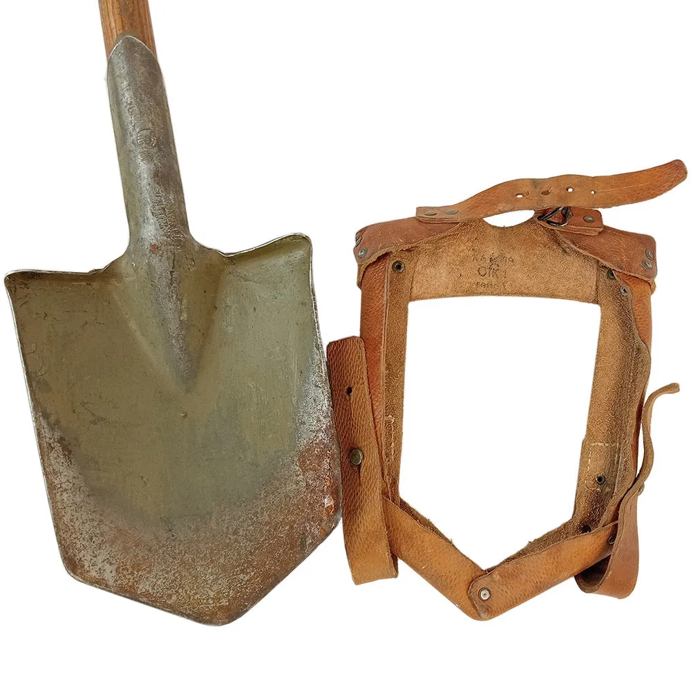 Czech Army Shovel with Leather Carrier