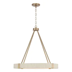 DELANEY 4-LIGHT CHANDELIER, MATTE BRASS