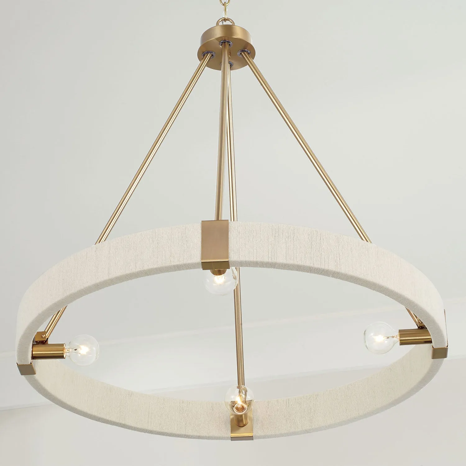 DELANEY 4-LIGHT CHANDELIER, MATTE BRASS