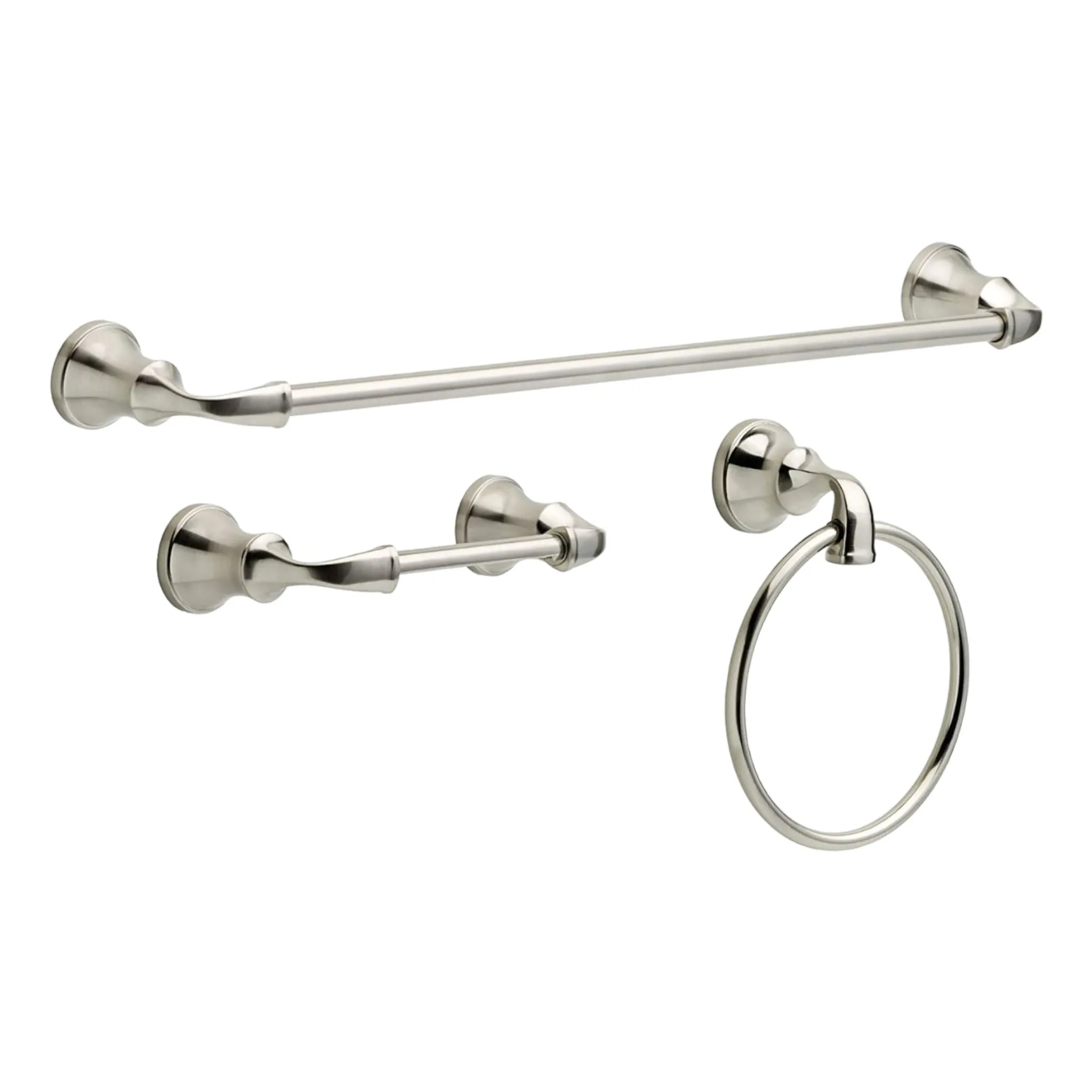 Delta Lorain Satin Nickel 3 Piece Bathroom Accessory Set LRN63-BN with 24" Towel Bar