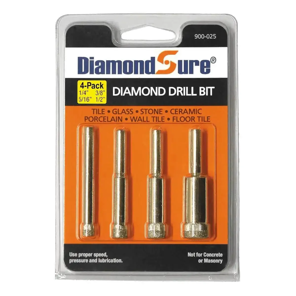 DiamondSure 4 Piece Wet Porcelain Drill Bit Kit