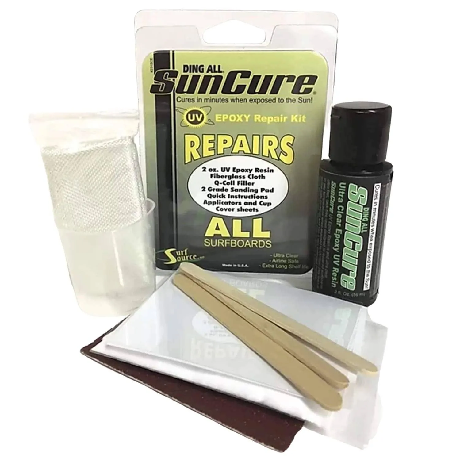 Ding All Sun Cure Repairs All Surfboards Epoxy Repair Kit - 2oz