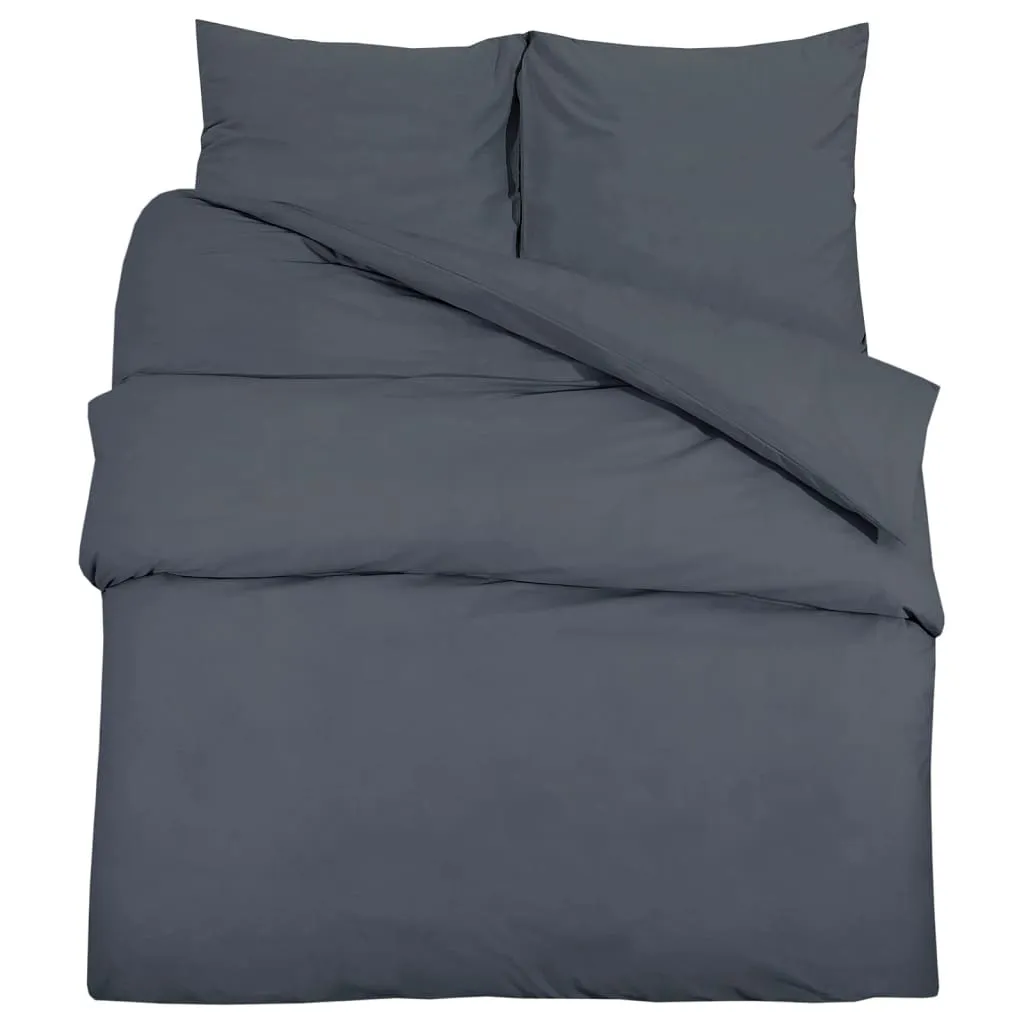 Duvet Cover Set Anthracite 200x220 cm Light-weight Microfiber