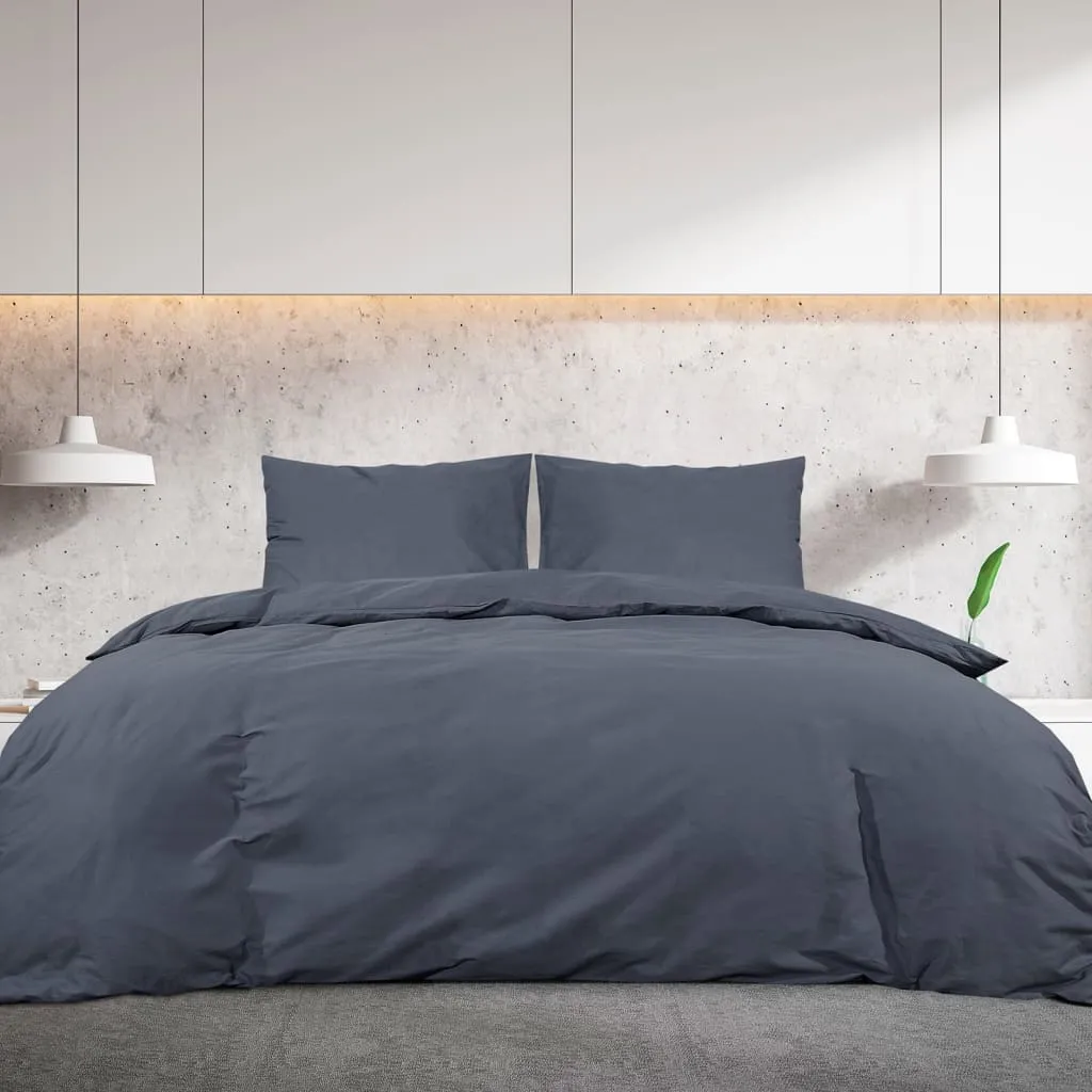 Duvet Cover Set Anthracite 200x220 cm Light-weight Microfiber