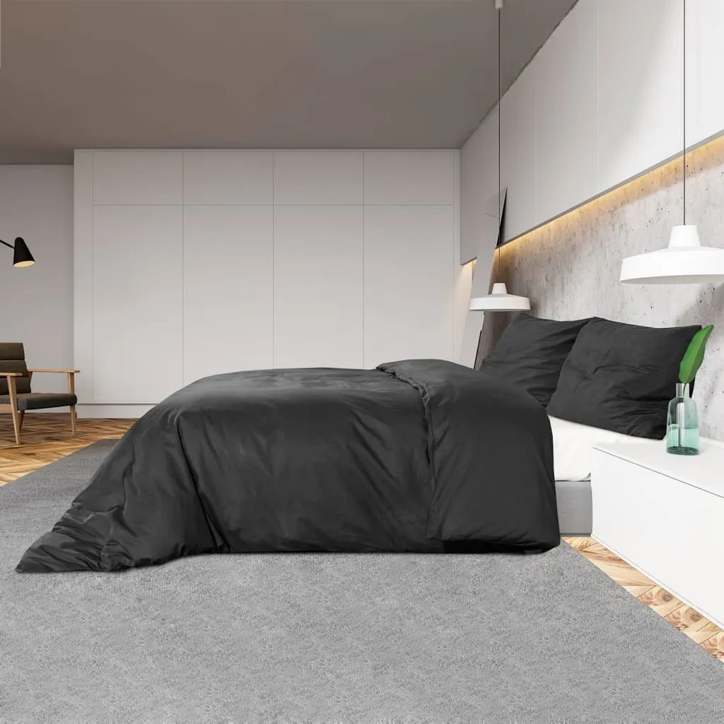 Duvet Cover Set Black 260x220 cm Light-weight Microfiber