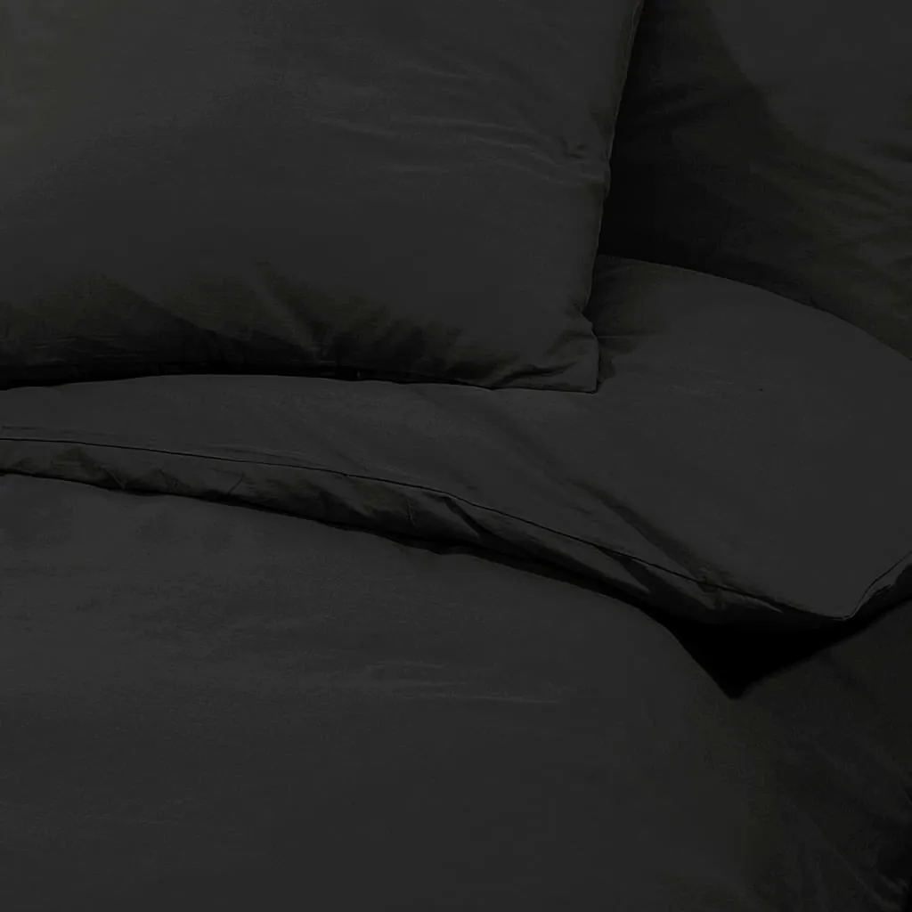 Duvet Cover Set Black 260x220 cm Light-weight Microfiber