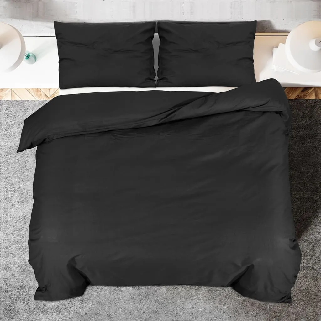 Duvet Cover Set Black 260x220 cm Light-weight Microfiber