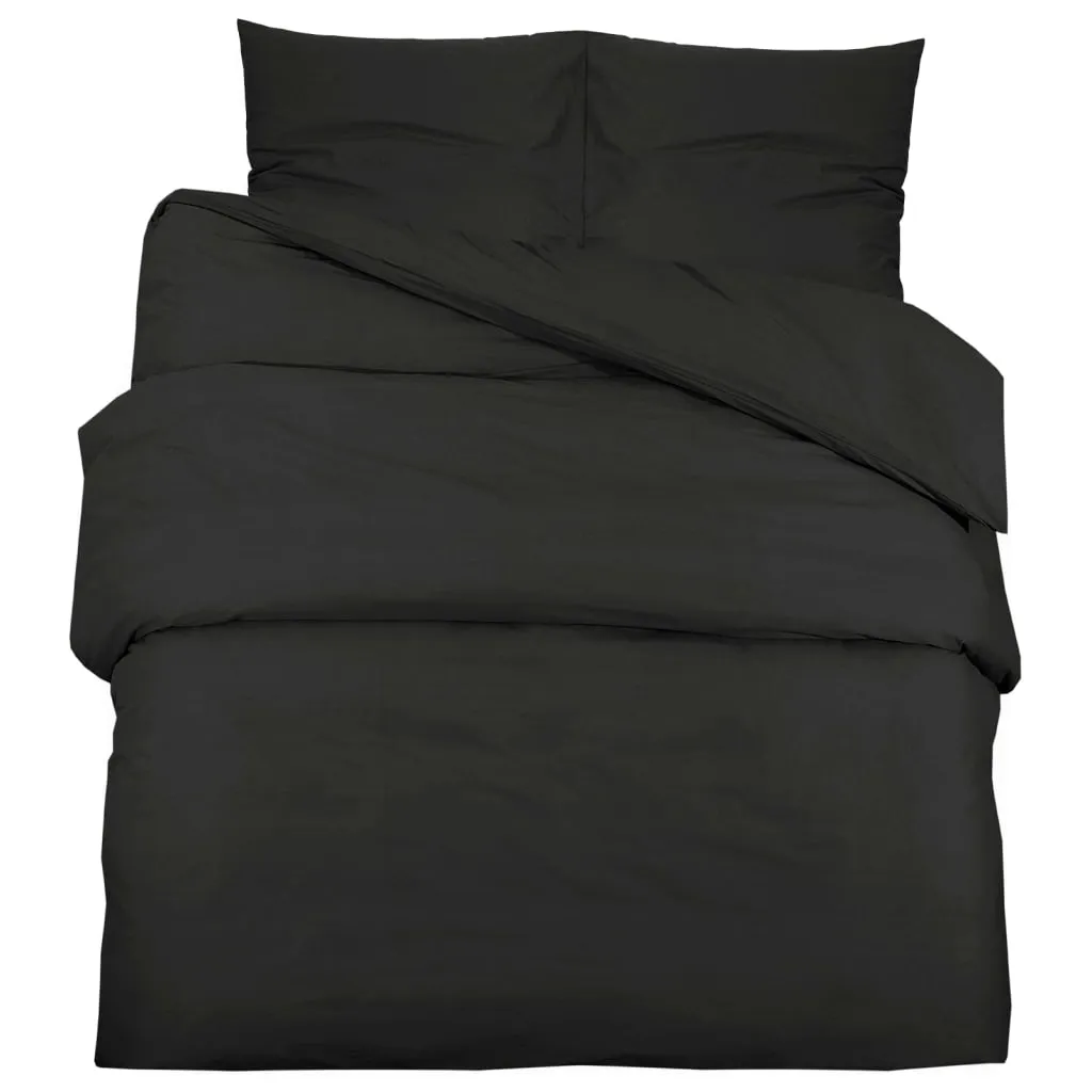 Duvet Cover Set Black 260x220 cm Light-weight Microfiber