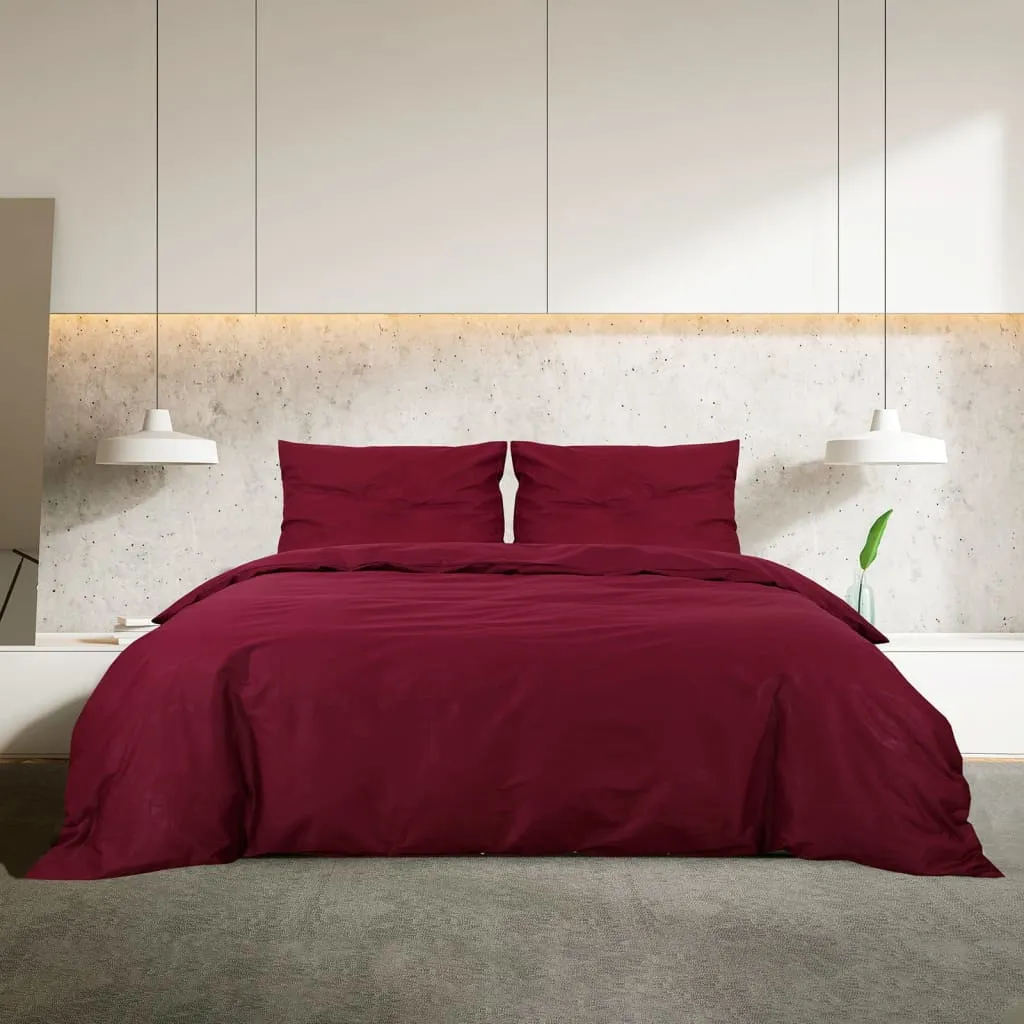 Duvet Cover Set Bordeaux 200x200 cm Light-weight Microfiber