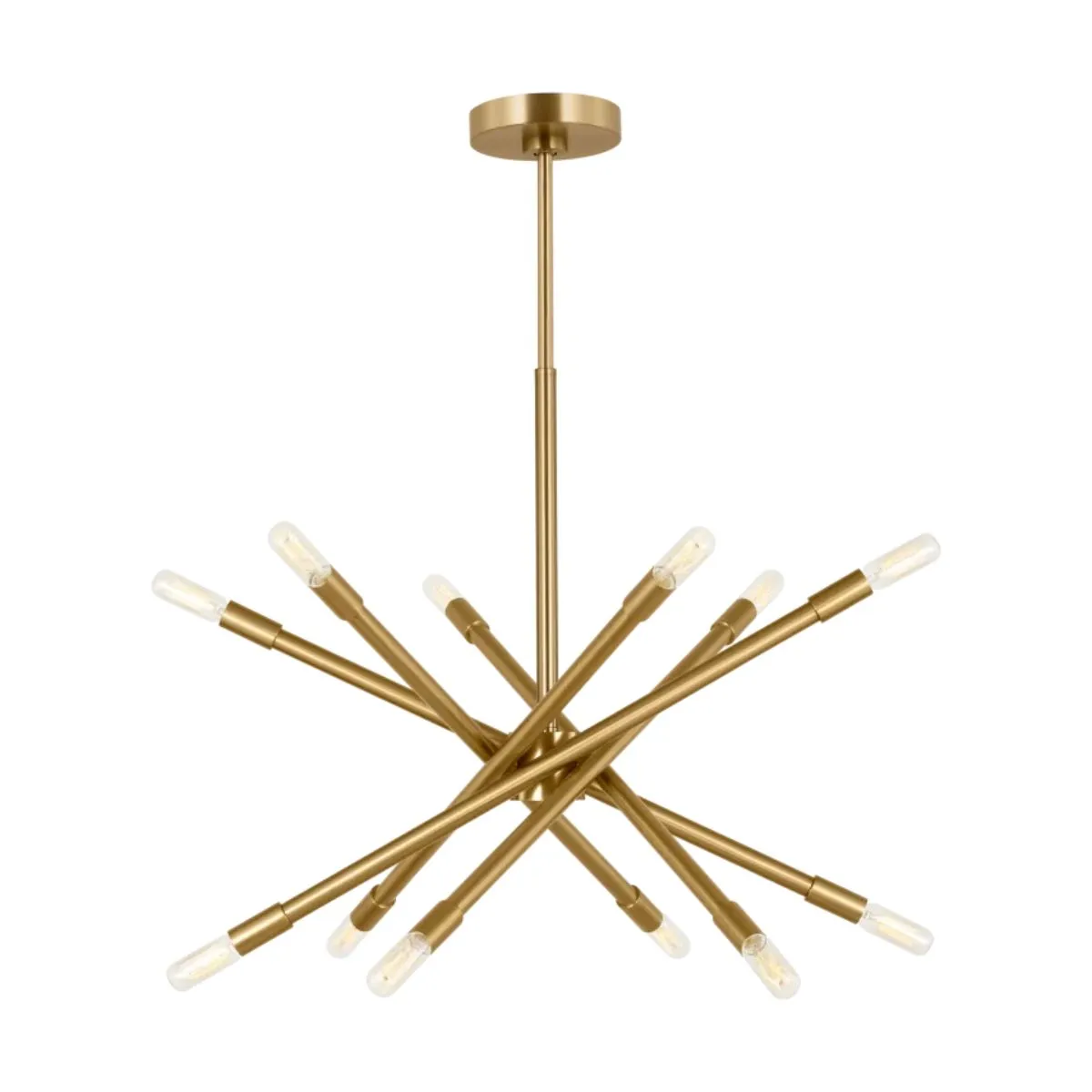 Eastyn 28 in. 12 lights Chandelier Burnished Brass finish