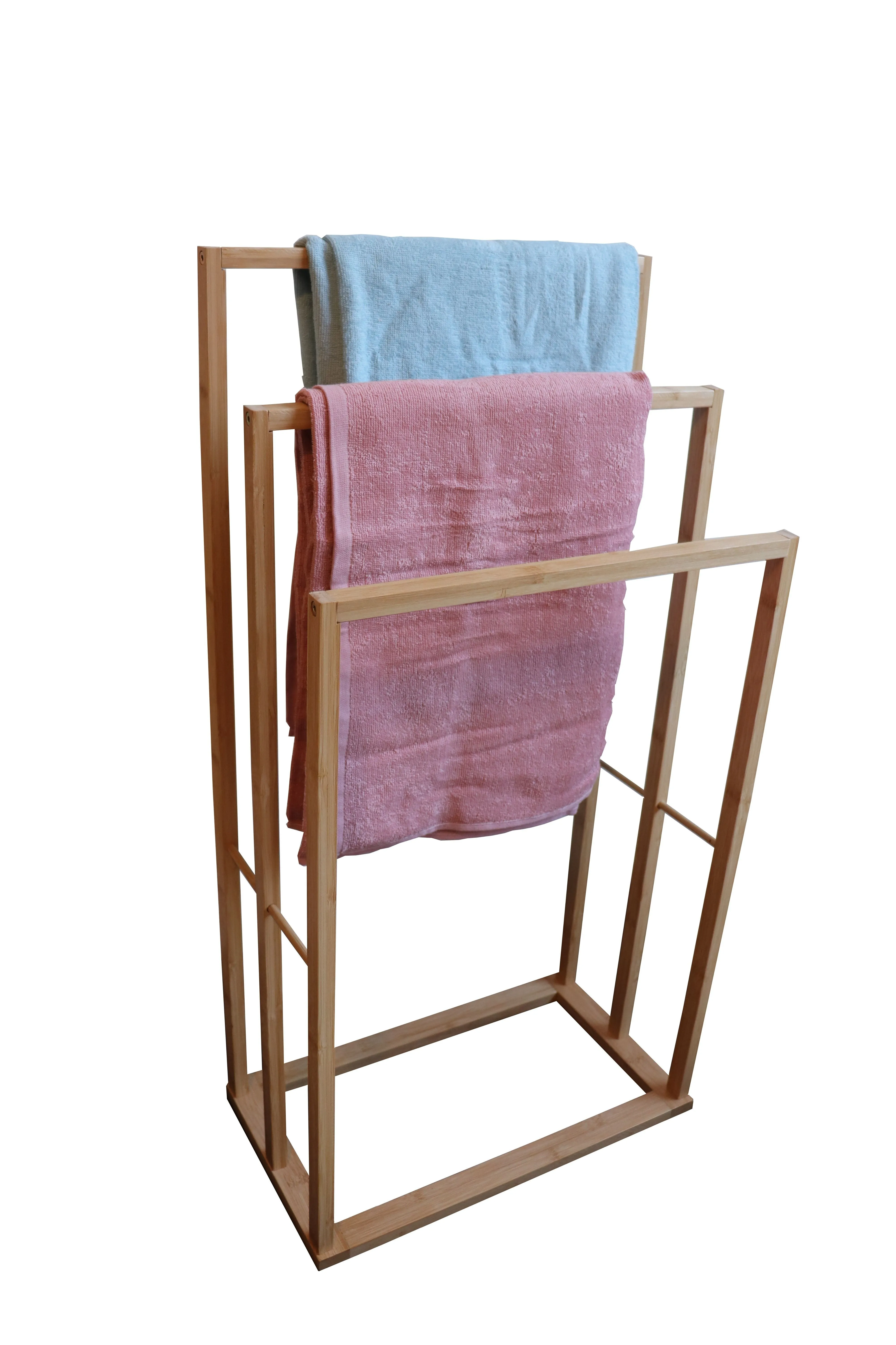 Eco-Friendly 3-Tier Bamboo Towel Rack Holder for Bath & Bedroom