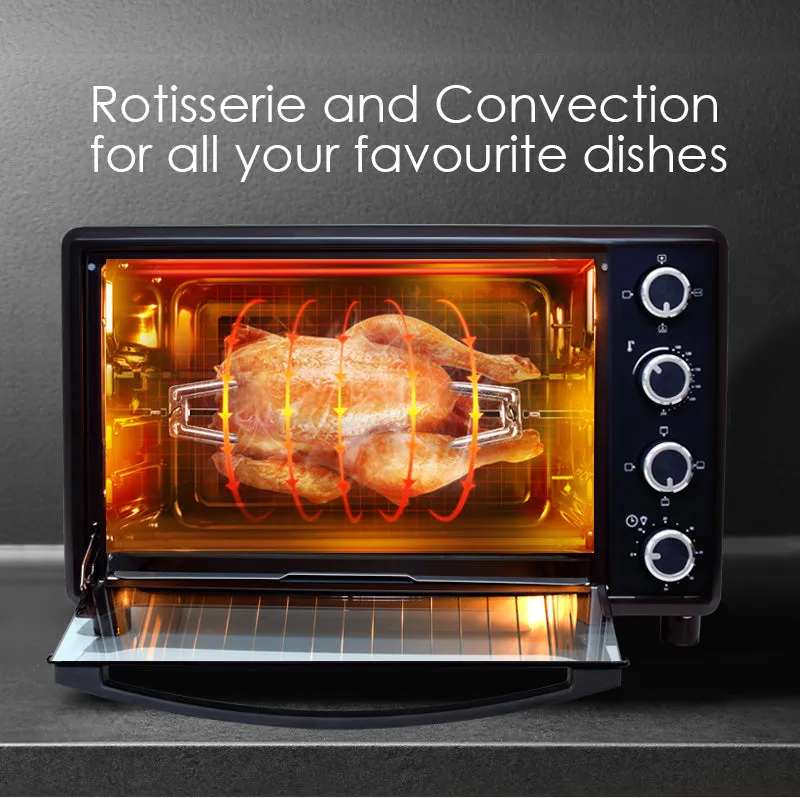 Electric Oven 80L with Rotisserie and convection functions, 2 trays and grill racks (PPT80)