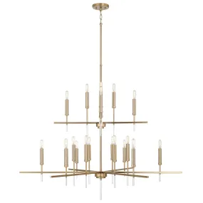 ELORA 20-LIGHT TWO TIER CHANDELIER, MATTE BRASS