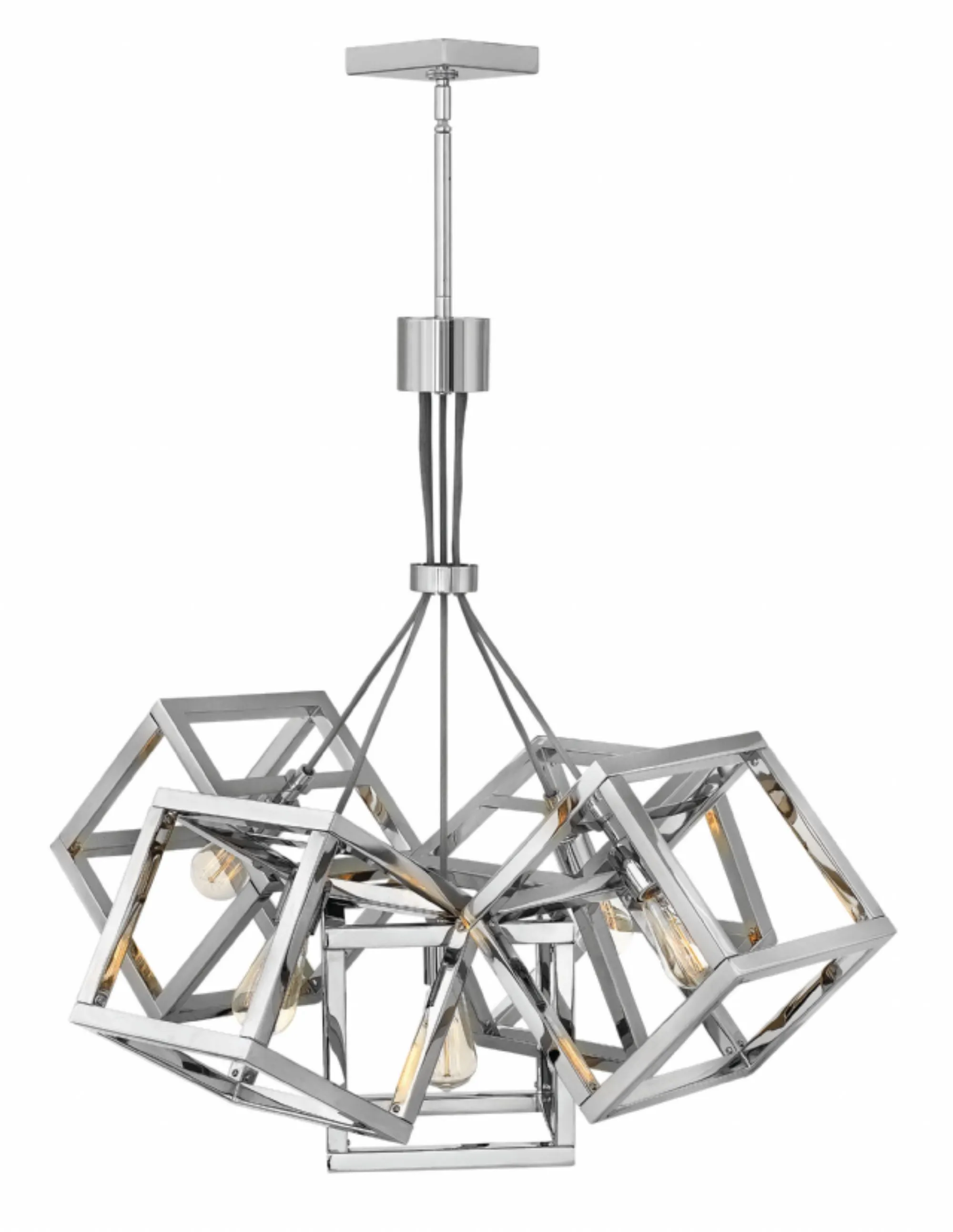 ENSEMBLE 5 LIGHT STEM HUNG CHANDELIER, POLISHED NICKEL