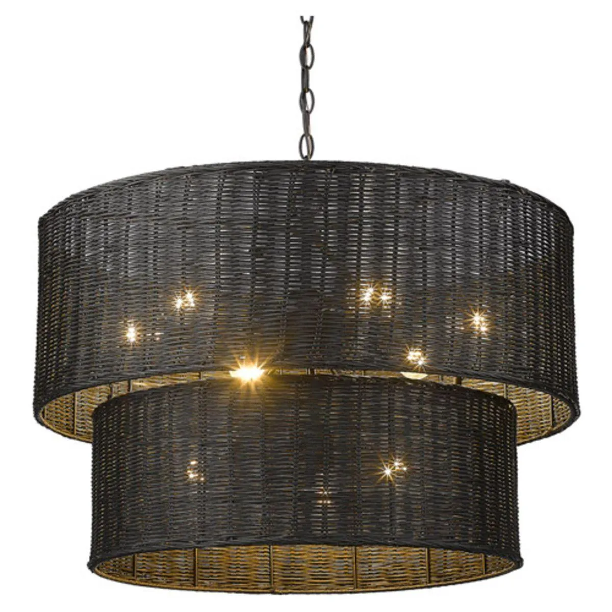 Erma 9 lights 28 in. Chandelier Matte Black finish