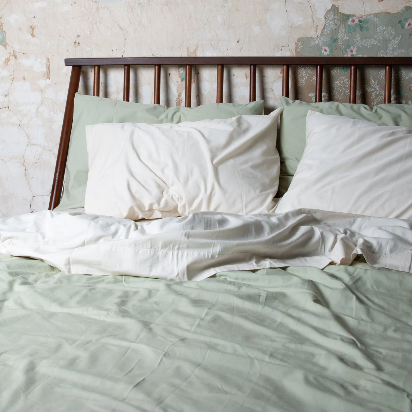 Essential Percale Duvet - Sage