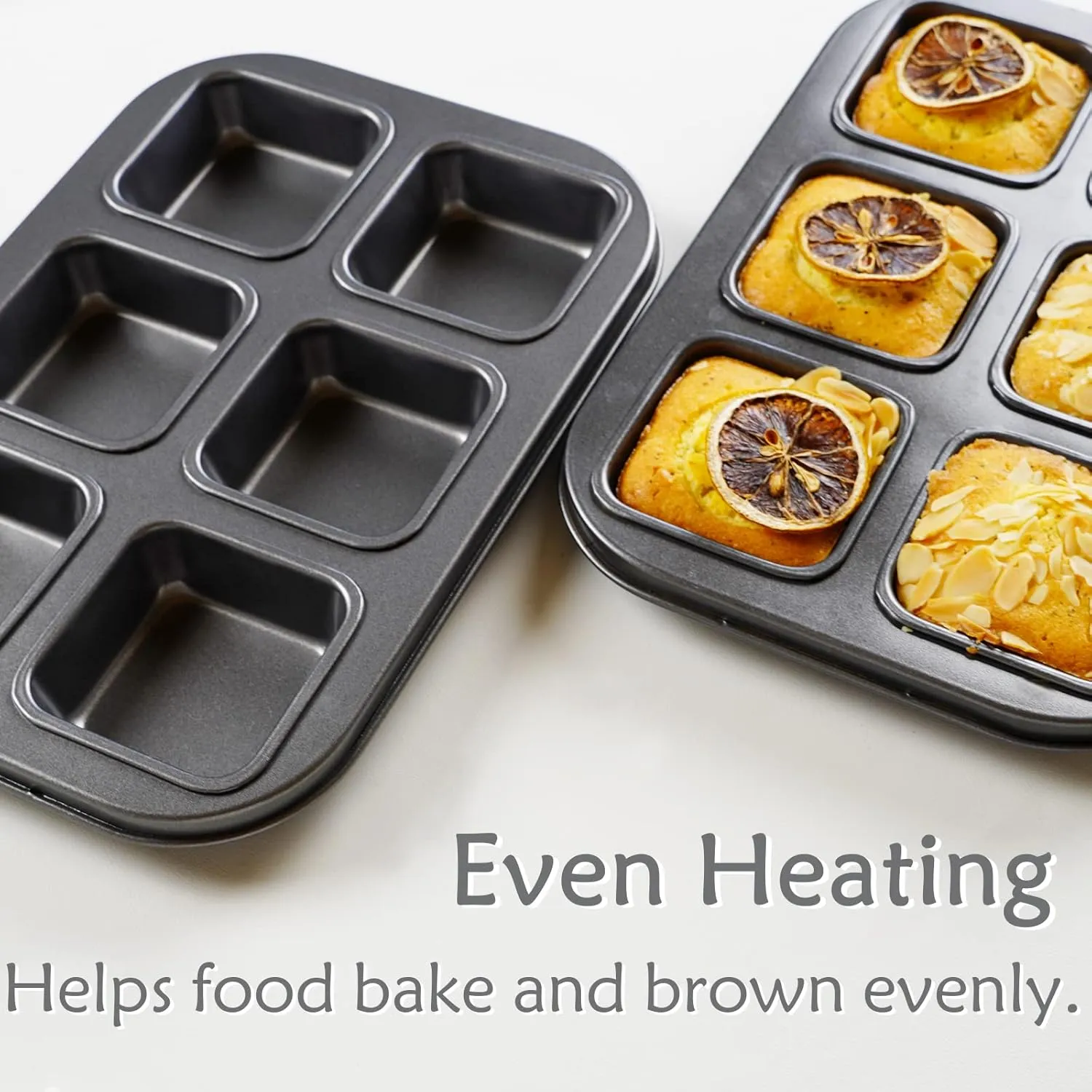 Esslly Non-Stick Baking Trays | 12-Cavity & 6-Cavity Bakeware for Brownies and More