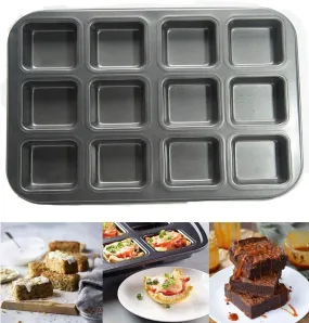 Esslly Non-Stick Baking Trays | 12-Cavity & 6-Cavity Bakeware for Brownies and More