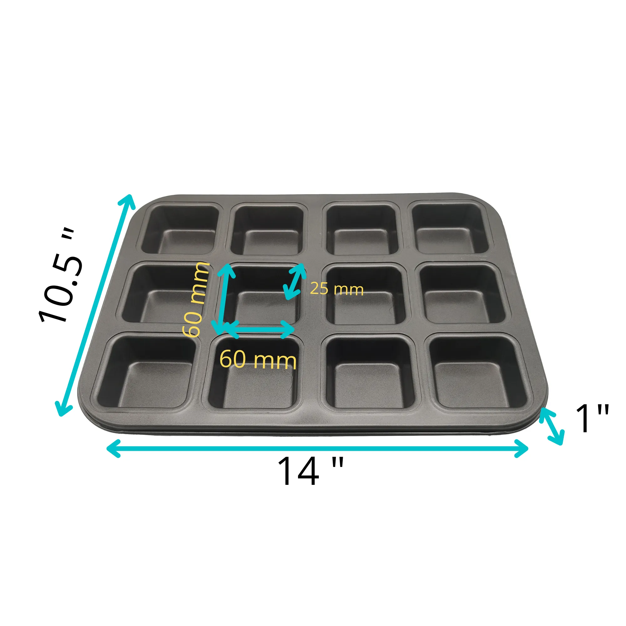 Esslly Non-Stick Baking Trays | 12-Cavity & 6-Cavity Bakeware for Brownies and More