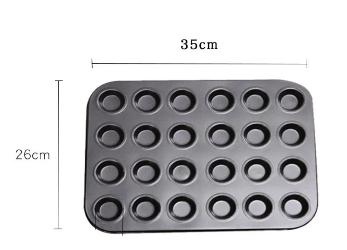 Esslly Non-Stick Mini Muffin Tray for 24 Muffins | Food Grade Bakeware