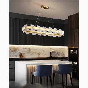 Farinole | Oval Stylish Marble Ceiling Chandelier