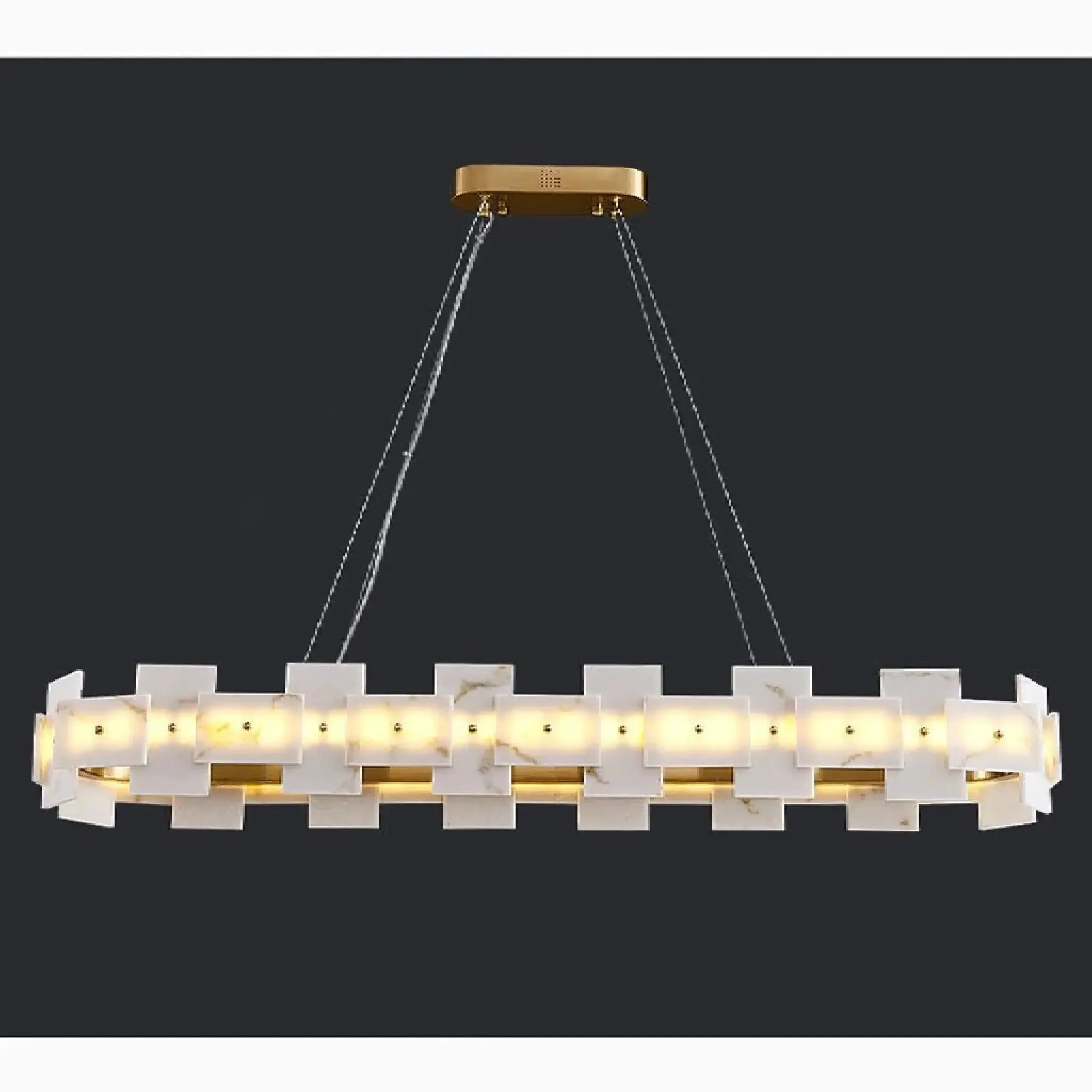 Farinole | Oval Stylish Marble Ceiling Chandelier