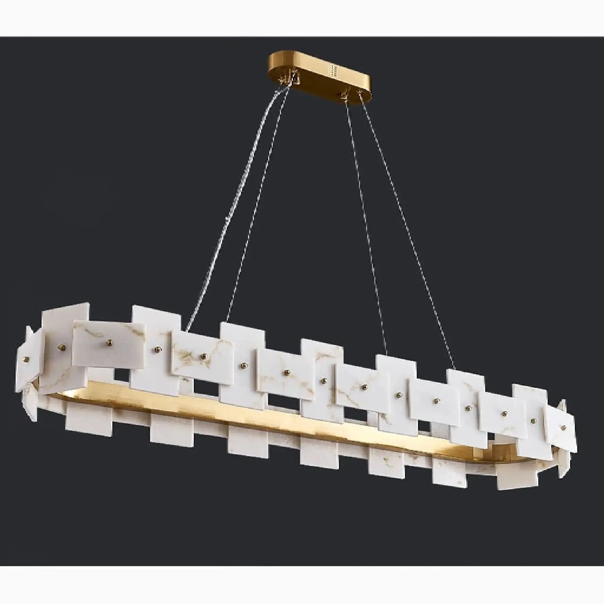 Farinole | Oval Stylish Marble Ceiling Chandelier