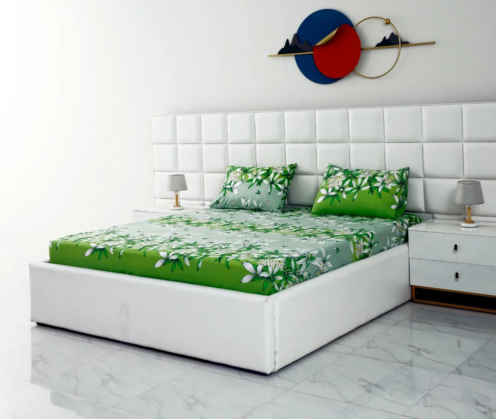 Fitted Bed Sheet-Green Gold