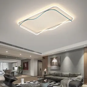 Full-spectrum High-display Living Room Chandeliers Rectangular Simple Atmosphere Minimalist Eye Protection LED Hall Ceiling Lamp