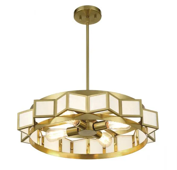 GIDEON 4-LIGHT CHANDELIER, WARM BRASS