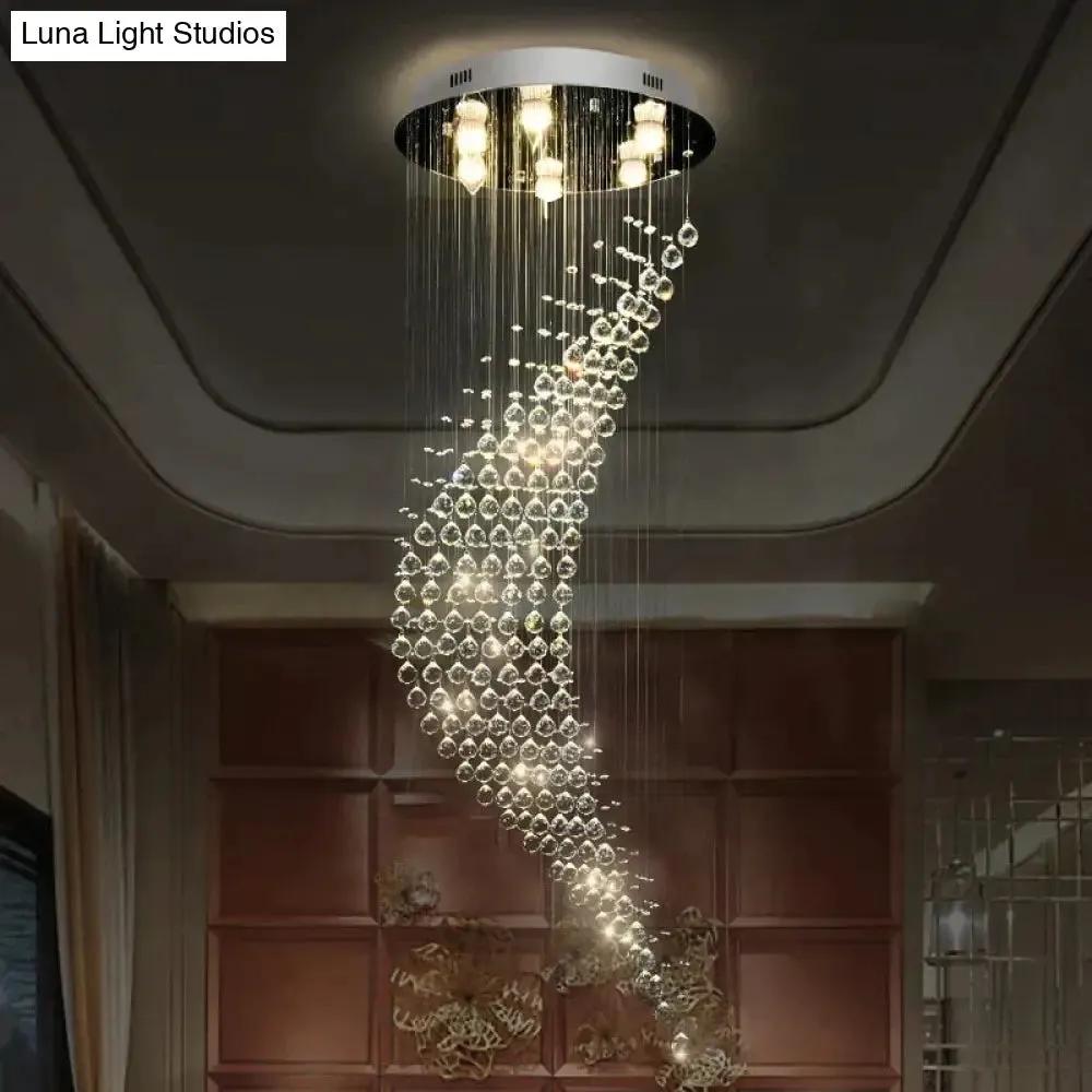 Gloria - Modern Staircase Crystal Chandelier