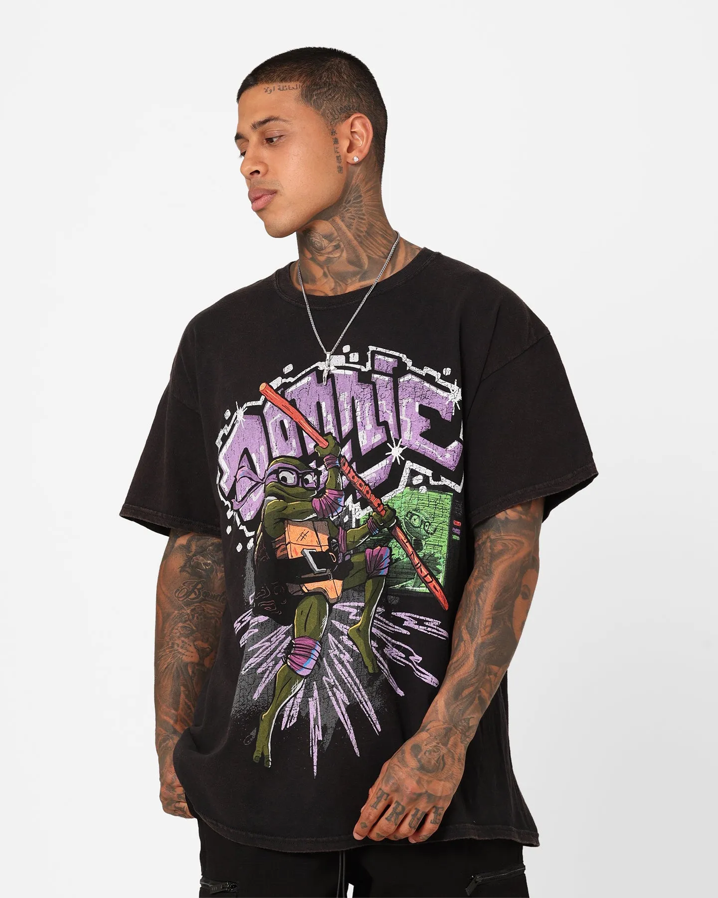 Goat Crew X Teenage Mutant Ninja Turtles Donatello Vintage T-Shirt Black Wash