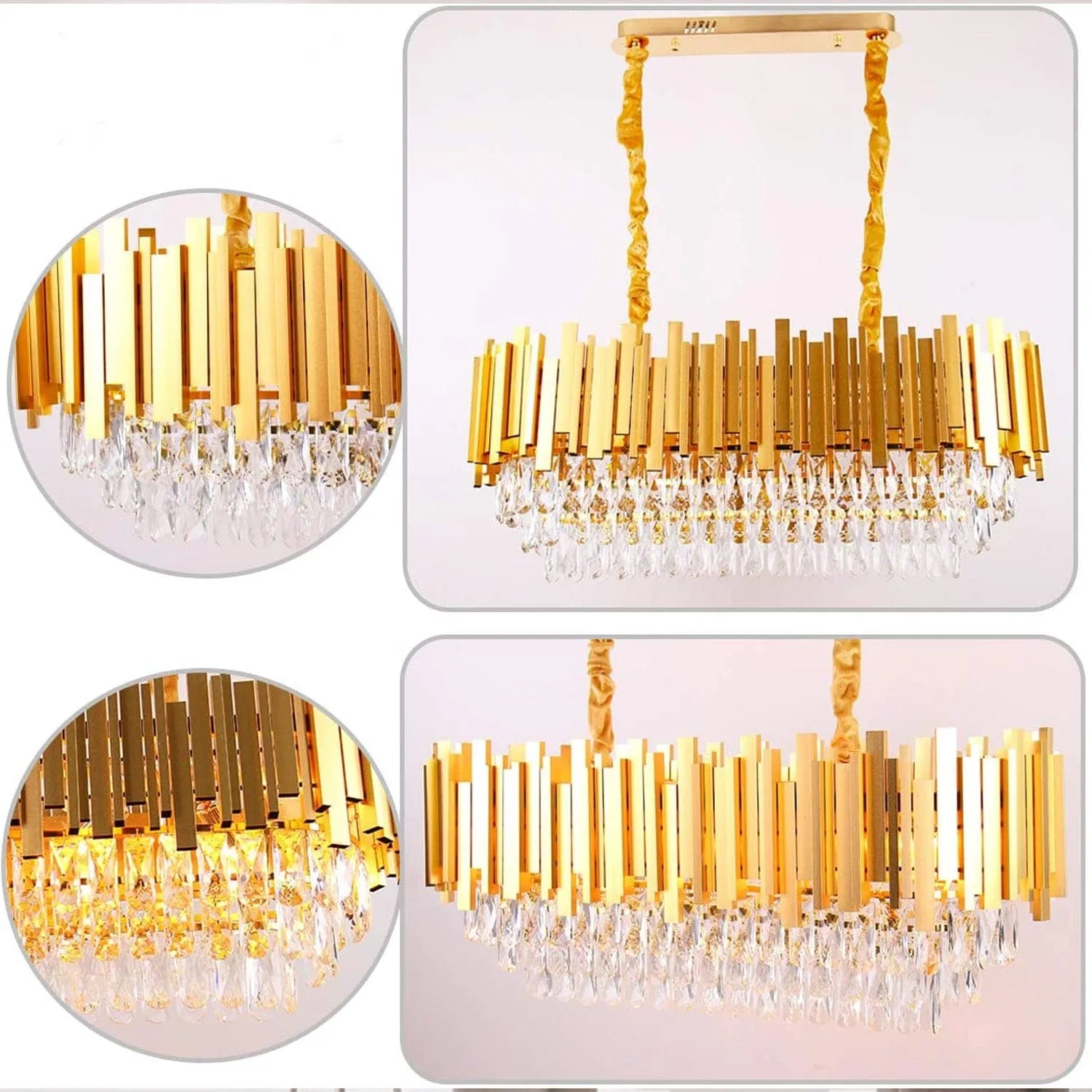 Golden Mamba Oval Chandelier