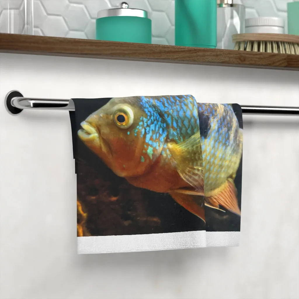 Grey Orange Fish Face Towel