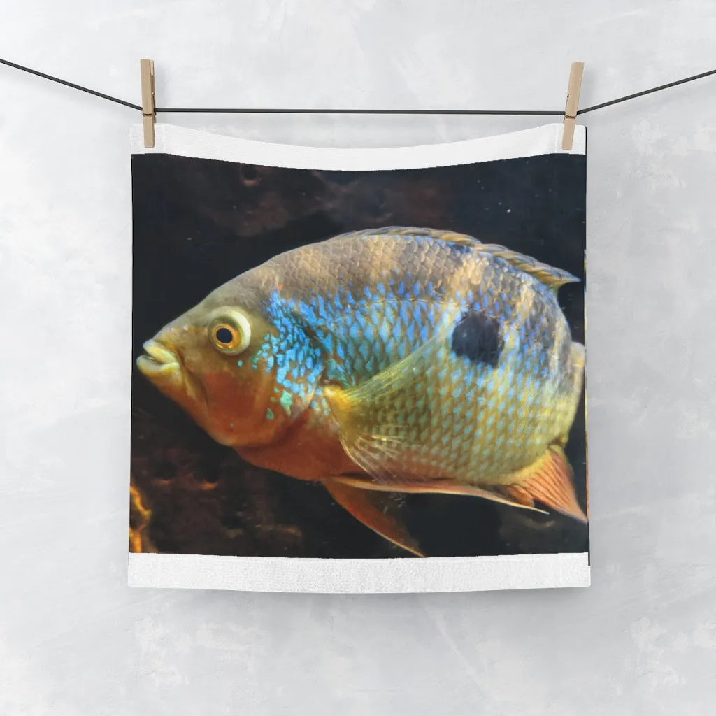 Grey Orange Fish Face Towel