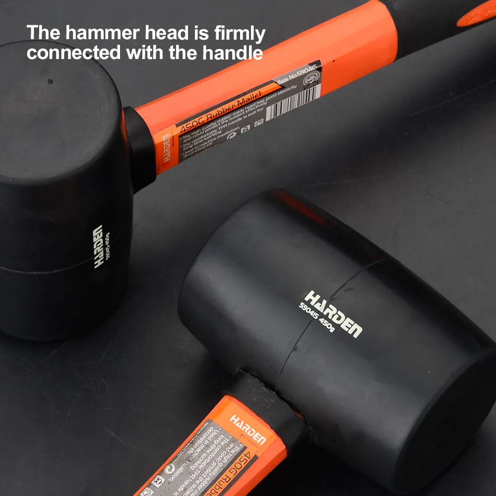 Harden Rubber Mallet with  Firbregalss Handle 500g