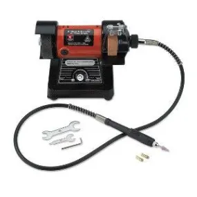 Homdum 120w Mini Bench die grinder with Flexible Drive Shaft 10000 RPM Variable Speed Motor With 3inch grinding and buffing Wheel Multipurpose Benchtop Tool with 105 pc accessories