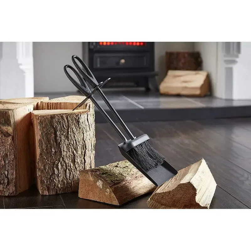 Inglenook Fire 82 Brush And Shovel Set - Black