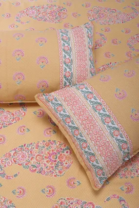 Jazmine Floral Mustard Cotton Bedsheet